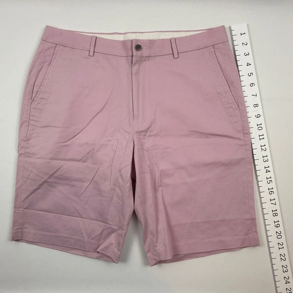 FootJoy Mens Golf Shorts W34 Light Purple Cotton Stretch Flat Front Performance